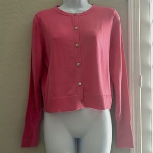 Pink Loft Cardigan with Brass buttons